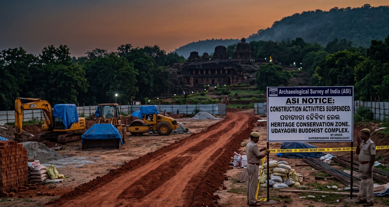 ASI Halts Tourism Project Near Udayagiri Buddhist Complex Amid Heritage Conservation Concerns